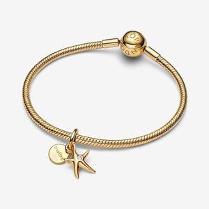 Women's 14k Gold Plating Beautiful Starfish Design Custom-Engraved Bracelet